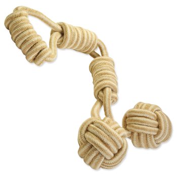 Hračka Dog Fantasy přetahovadlo Juta madlo a 2 míče 7/60cm-KS