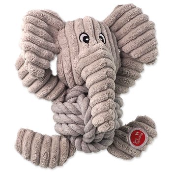 Hračka Dog Fantasy Safari slon s uzlem pískací 18cm-KS