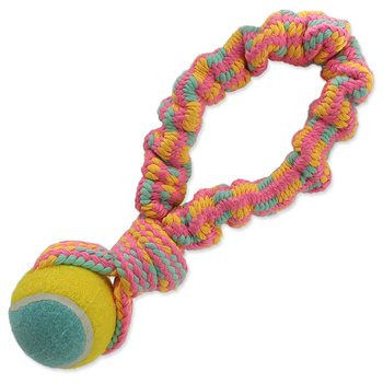 Hračka Dog Fantasy přethovadlo s tenisákem barevný vzor 1, 28cm-KS