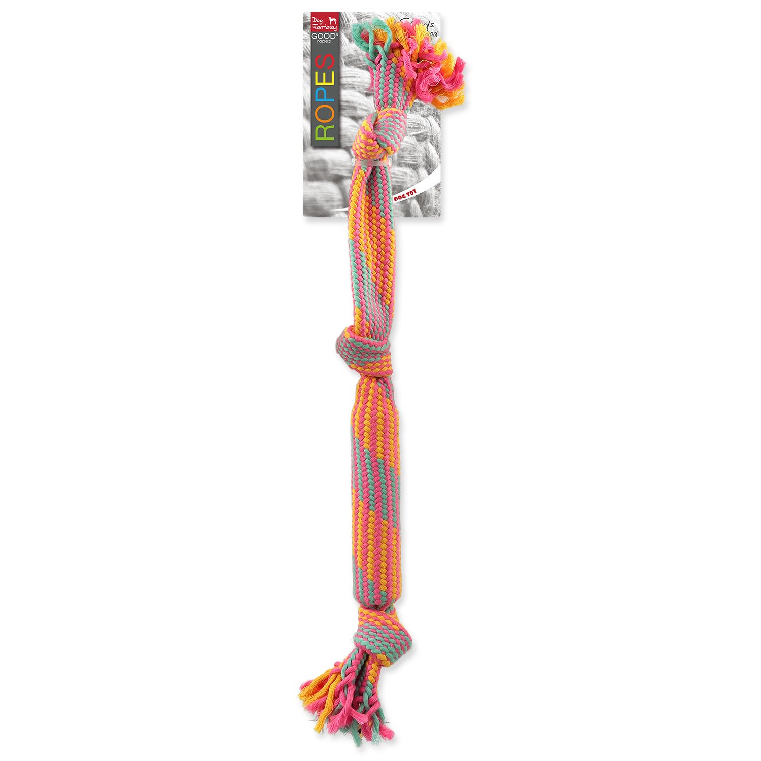 Hračka Dog Fantasy přethovadlo barevné se zvukem vzor 1, 3 knoty 53cm-KS