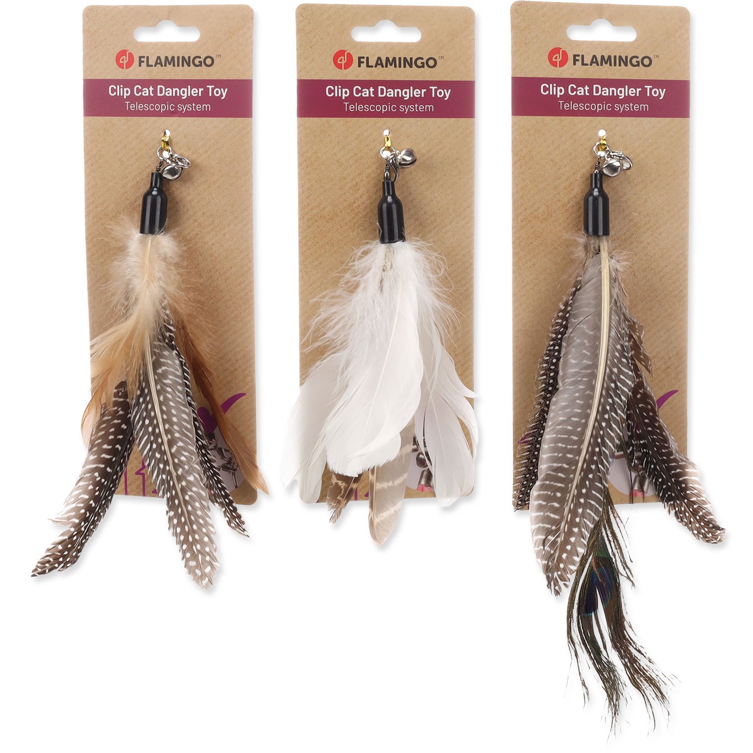 Hračka Flamingo Suuz peří k šidítku mix barev 29 cm-KS