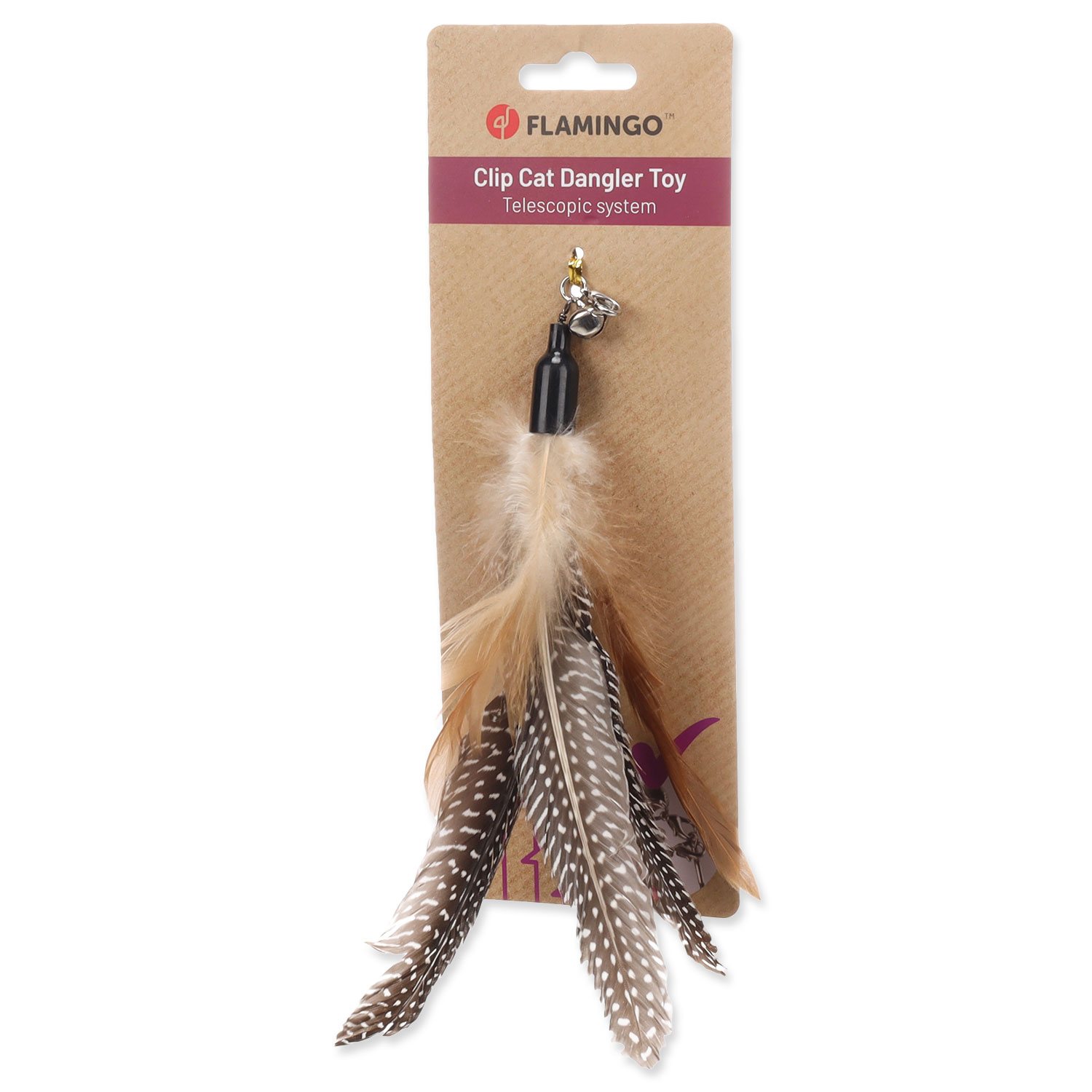Hračka Flamingo Suuz peří k šidítku mix barev 29 cm-KS