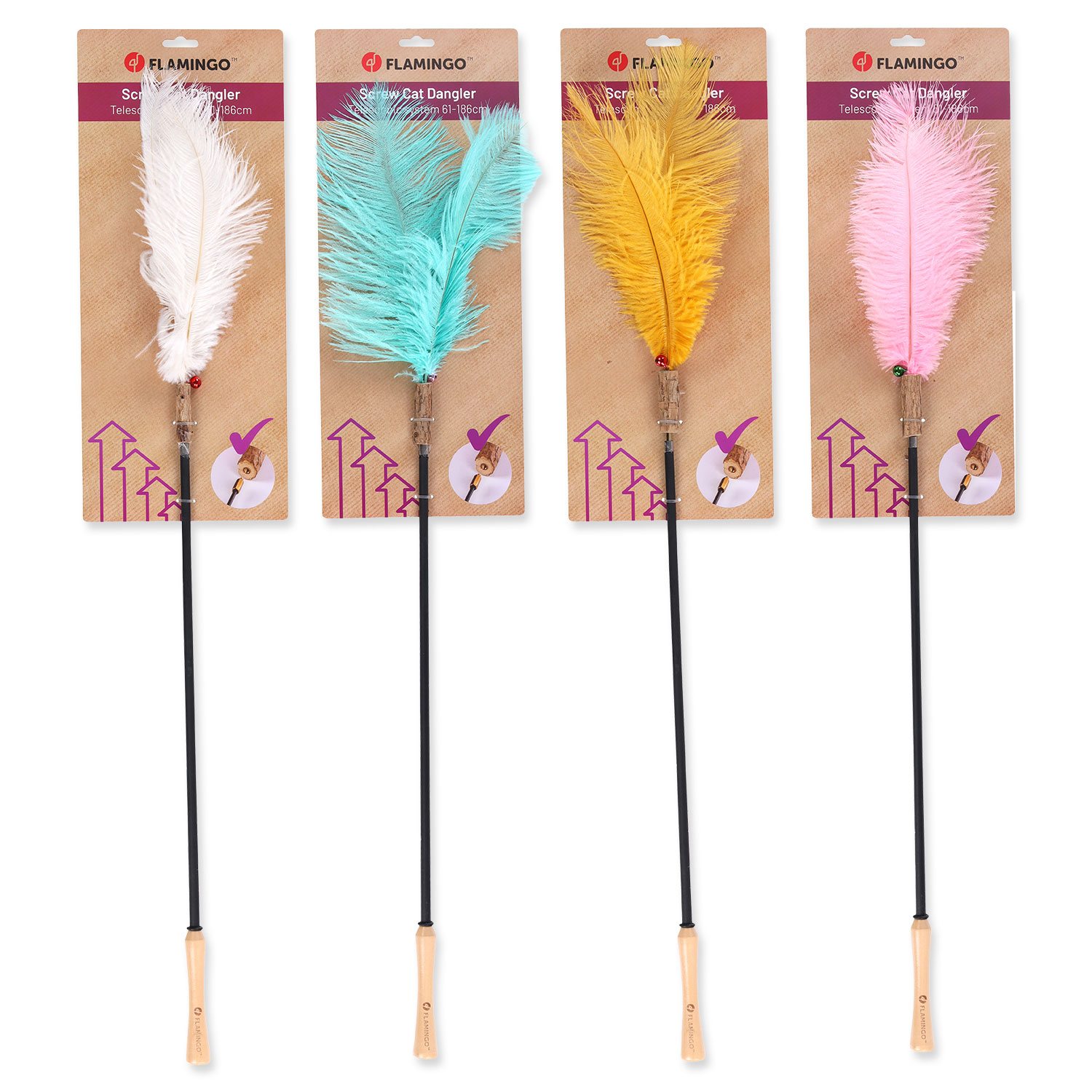 Hračka Flamingo Bliss šidítko teleskopické mix barev 61-186cm-KS