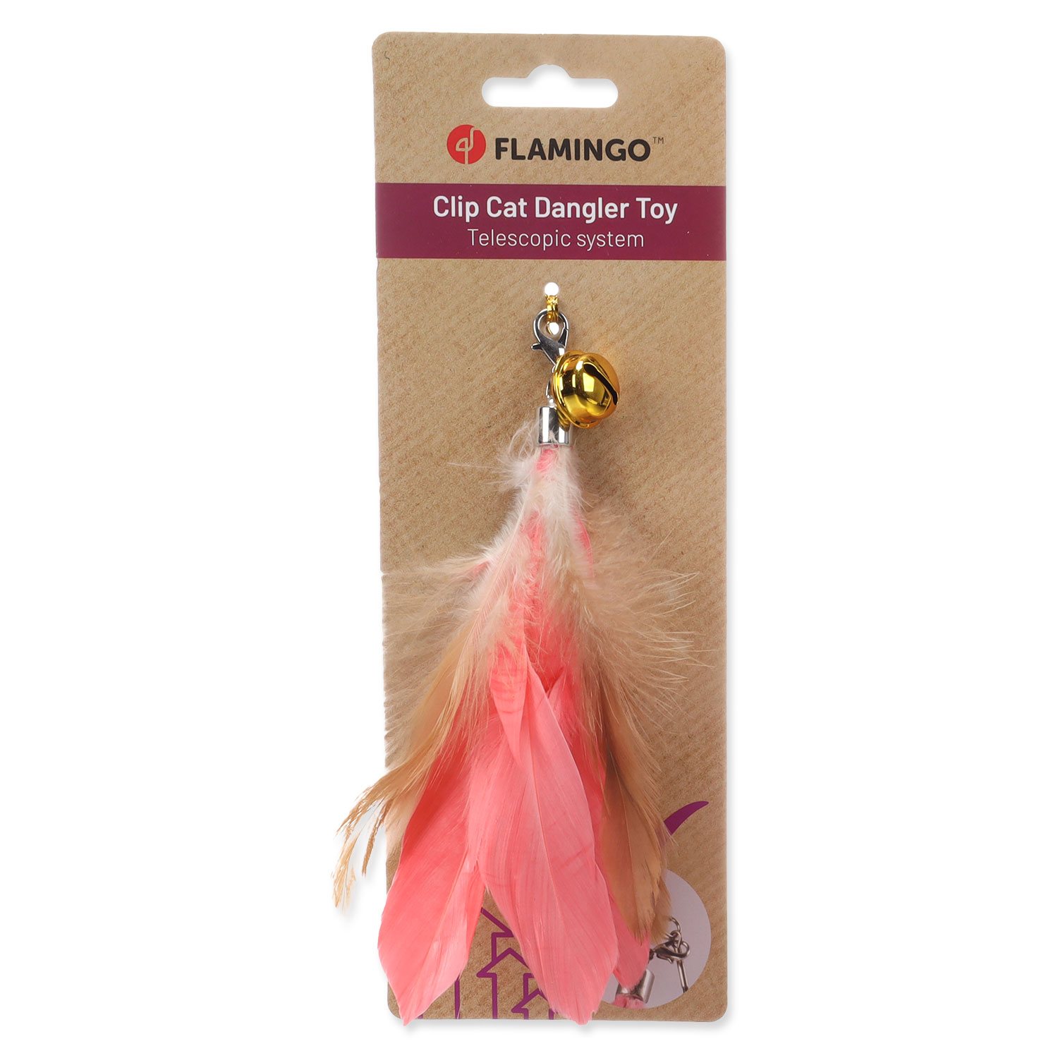 Hračka Flamingo Maud peří k šidítku mix barev 20 cm-KS