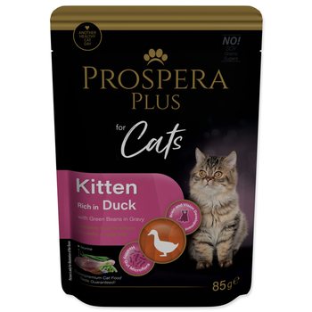 Kapsička Prospera Plus Kitten, Duck, Green Beans 85g-KARTON