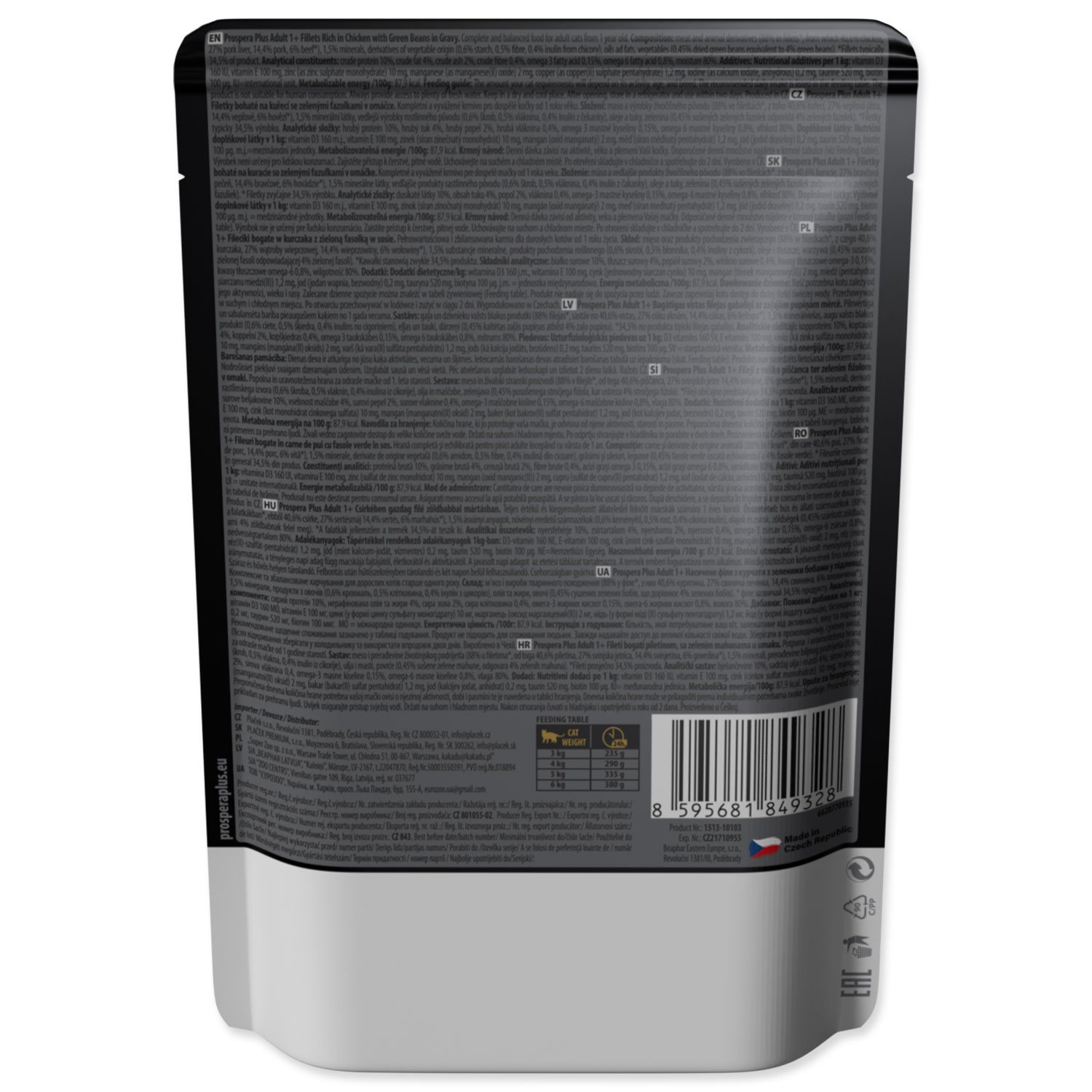 Kapsička Prospera Plus  Adult 1+, Chicken, Beans 85g-KS