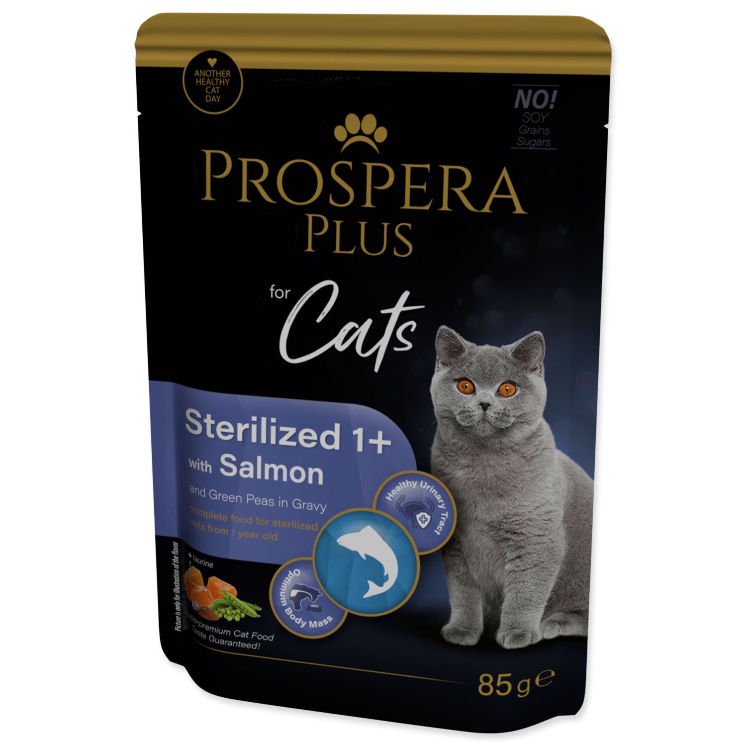 Kapsička Prospera Plus Sterelized 1+, Salmon, Peas 85g-KS