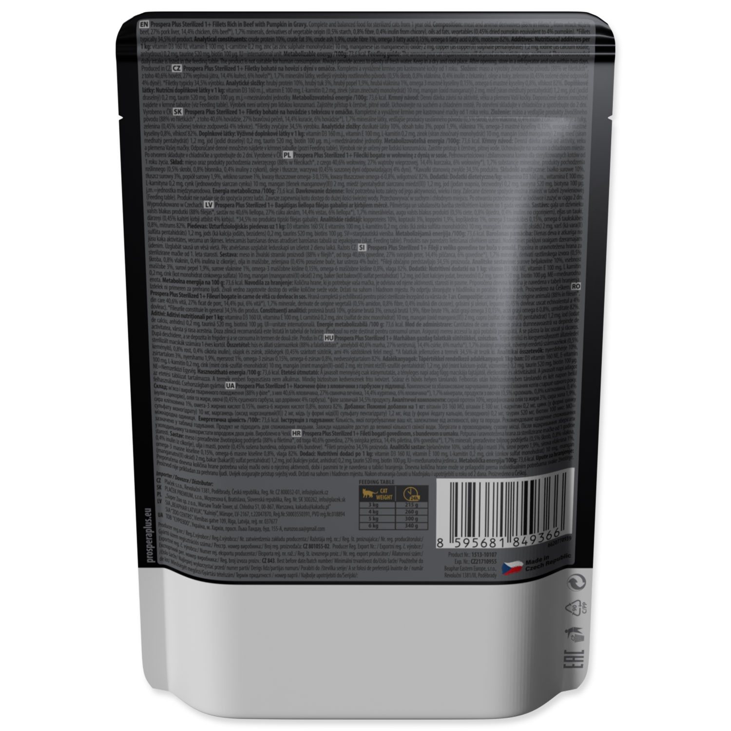 Kapsička Prospera Plus Sterilized 1+, Beef, Pumpkins 85g-KARTON