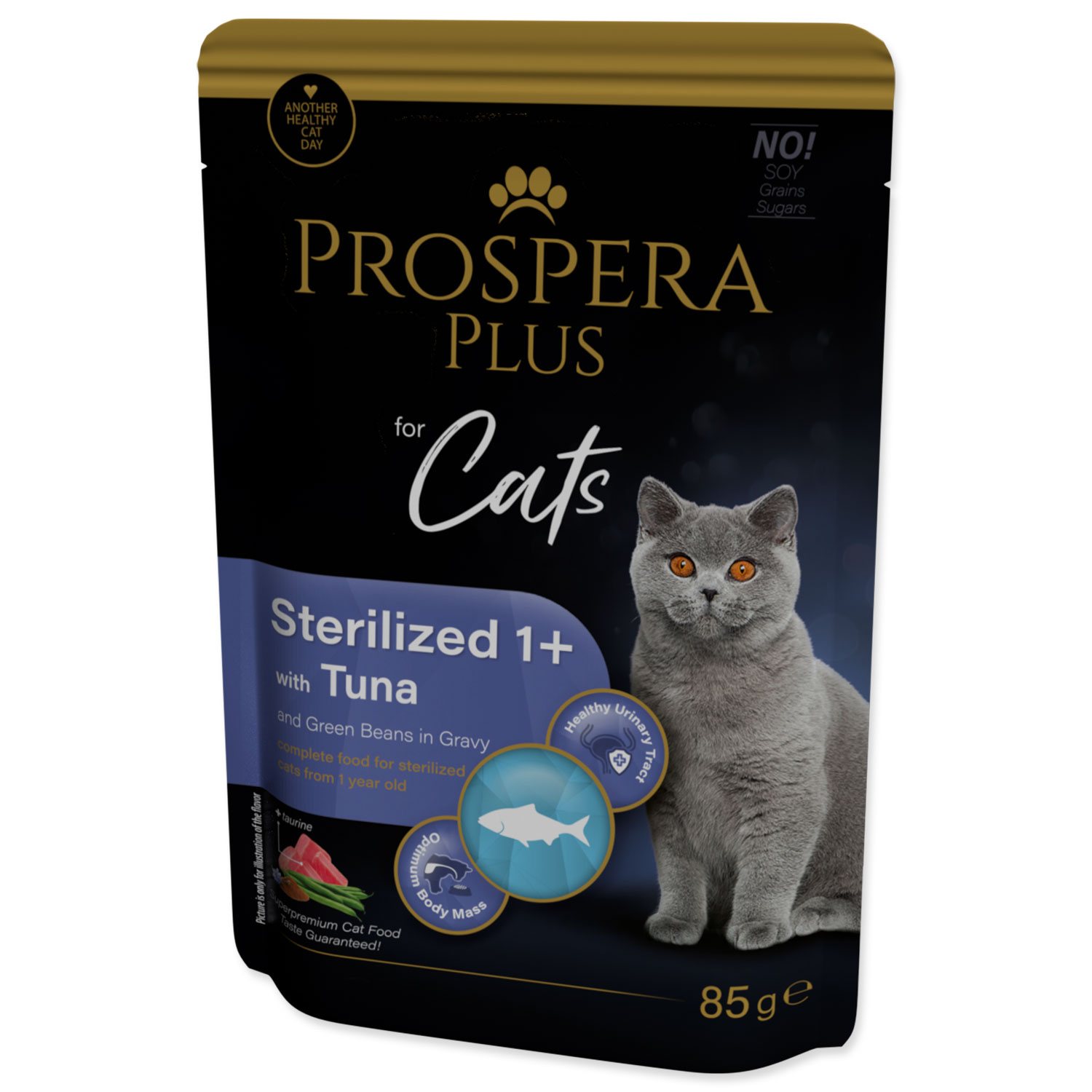 Kapsička Prospera Plus Sterilized 1+, Tuna, Beans 85g-KARTON