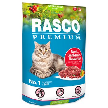 Krmivo Rasco Premium Sterilized hovězí s brusinkou a lichořeřišnicí 0,4kg-KS