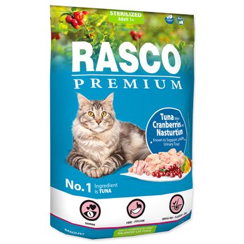 Krmivo Rasco Premium Sterilized tuňák s brusinkou a lichořeřišnicí 0,4kg-KS