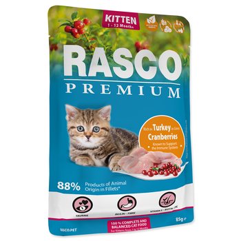 Kapsička Rasco Premium Kitten krůta s brusinkou 85g-KARTON