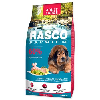 Krmivo Rasco Premium Adult Large kuře s rýží 15kg-KS