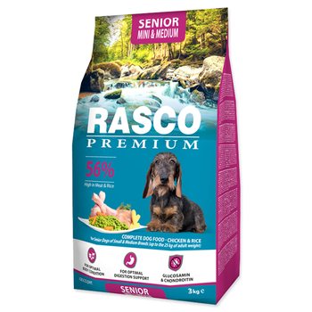 Krmivo Rasco Premium Senior Mini & Medium kuře s rýží 3kg-KS