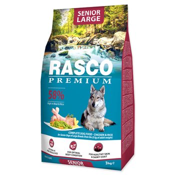 Krmivo Rasco Premium Senior Large kuře s rýží 3kg-KS