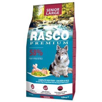 Krmivo Rasco Premium Senior Large kuře s rýží 15kg-KS