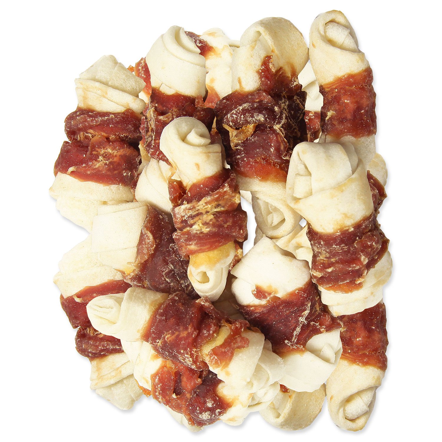 Pochoutka Rasco Premium buvolí kůže s kachním, uzly 5cm 500g-KS