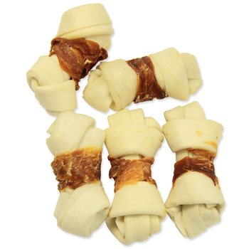 Pochoutka Rasco Premium buvolí kůže obalená kuřecím, uzly 6cm 80g-KS