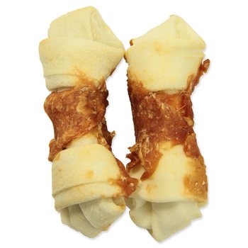 Pochoutka Rasco Premium buvolí kůže obalená kuřecím, uzly 11cm 80g-KS