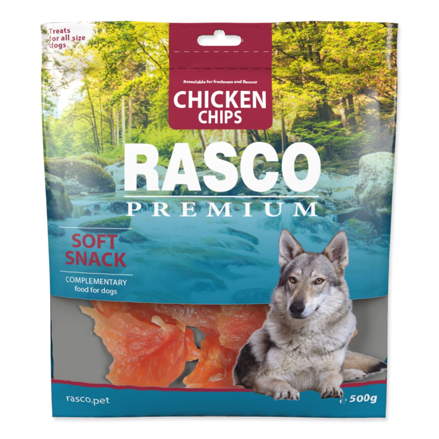 Pochoutka Rasco Premium kuřecí plátky 500g-KS