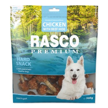 Pochoutka Rasco Premium buvolí kůže obalená kuřecím, paličky 500g-KS