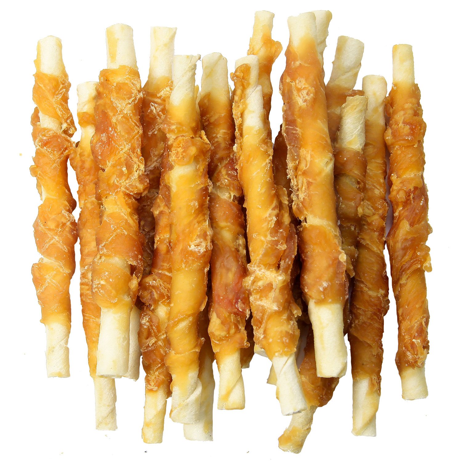 Pochoutka Rasco Premium buvolí kůže obalená kuřecím, tyčinky 230g-KS