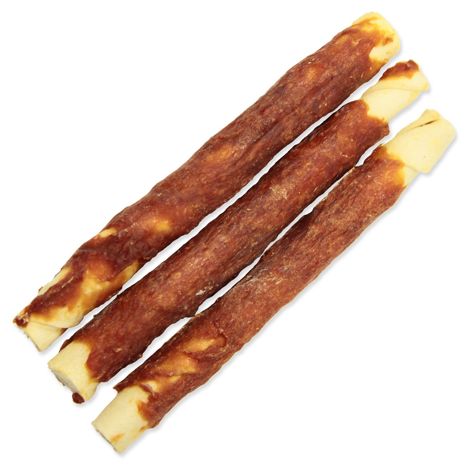 Pochoutka Rasco Premium buvolí kůže obalená kachním, tyčinky 18cm 3x140g-KS