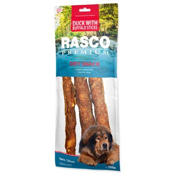 Pochoutka Rasco Premium buvolí kůže obalená kachním, tyčinky 3x250g-KS