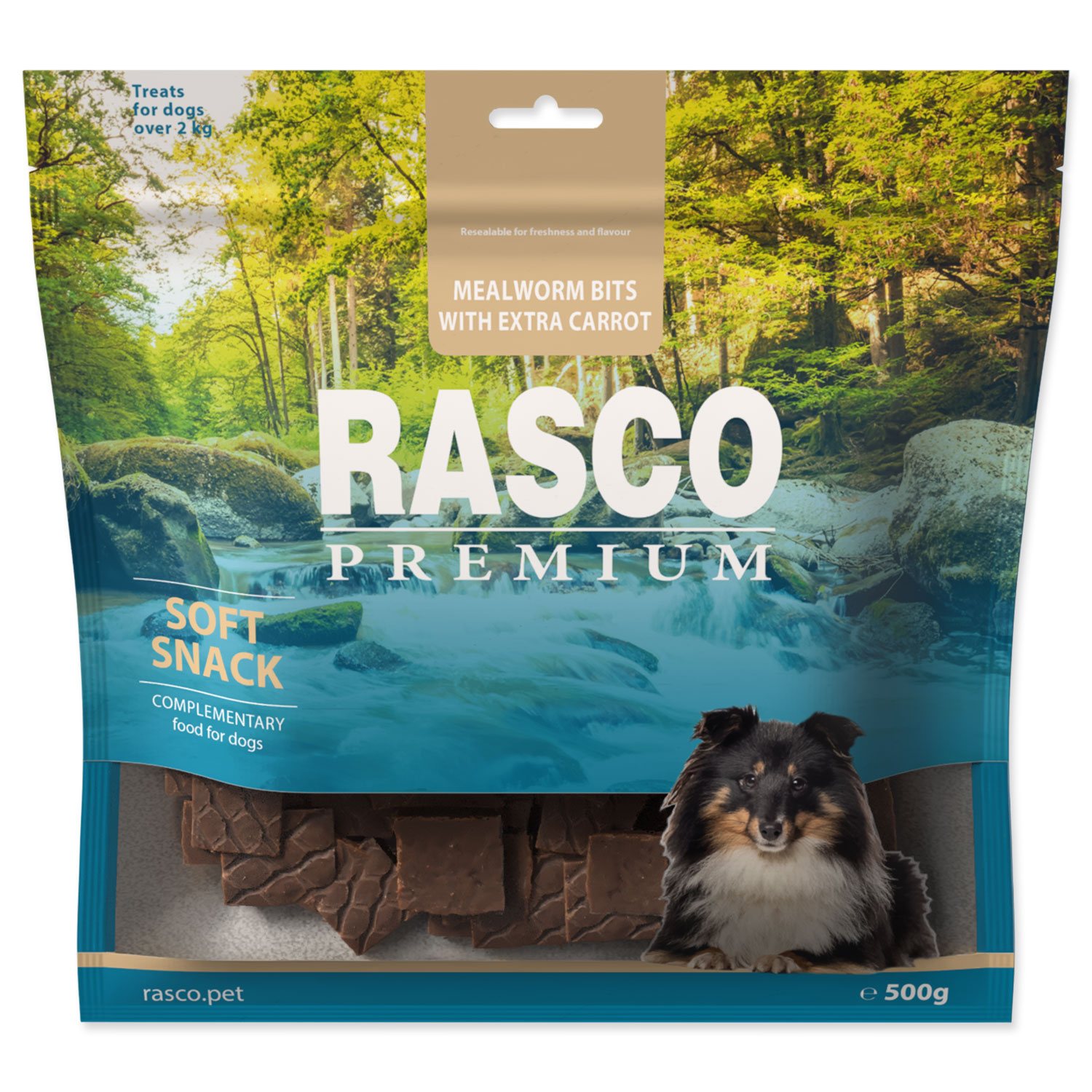 Pochoutka Rasco Premium mouční červi a extra mrkví 500g-KS