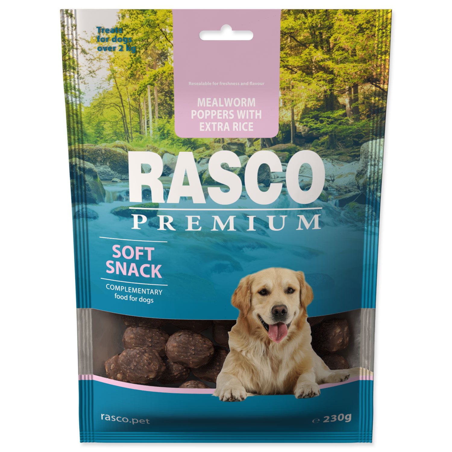 Pochoutka Rasco Premium mouční červi a extra rýže 230g-KS