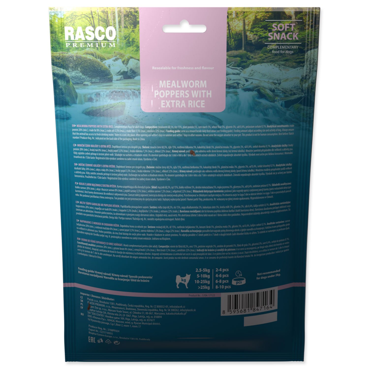 Pochoutka Rasco Premium mouční červi a extra rýže 230g-KS