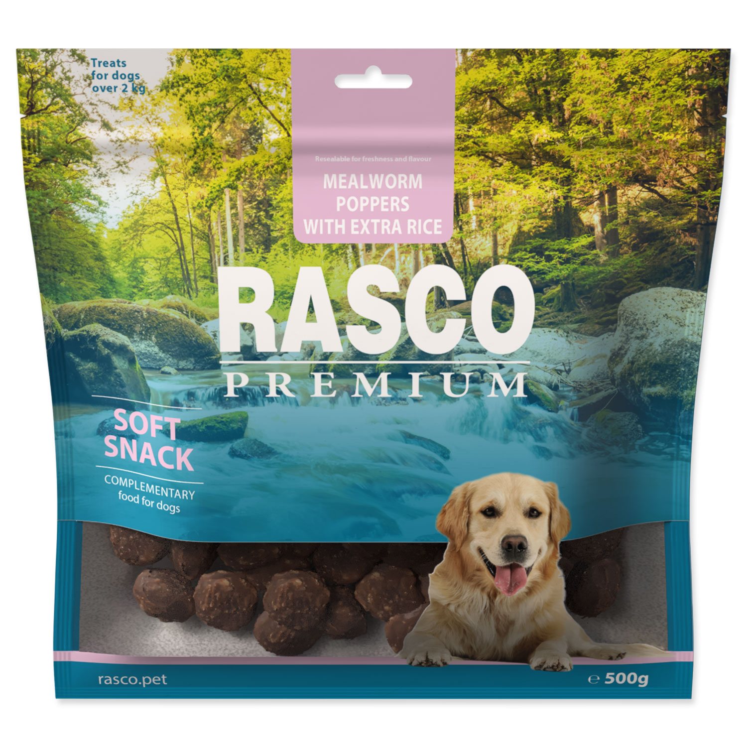 Pochoutka Rasco Premium mouční červi a extra rýže 500g-KS