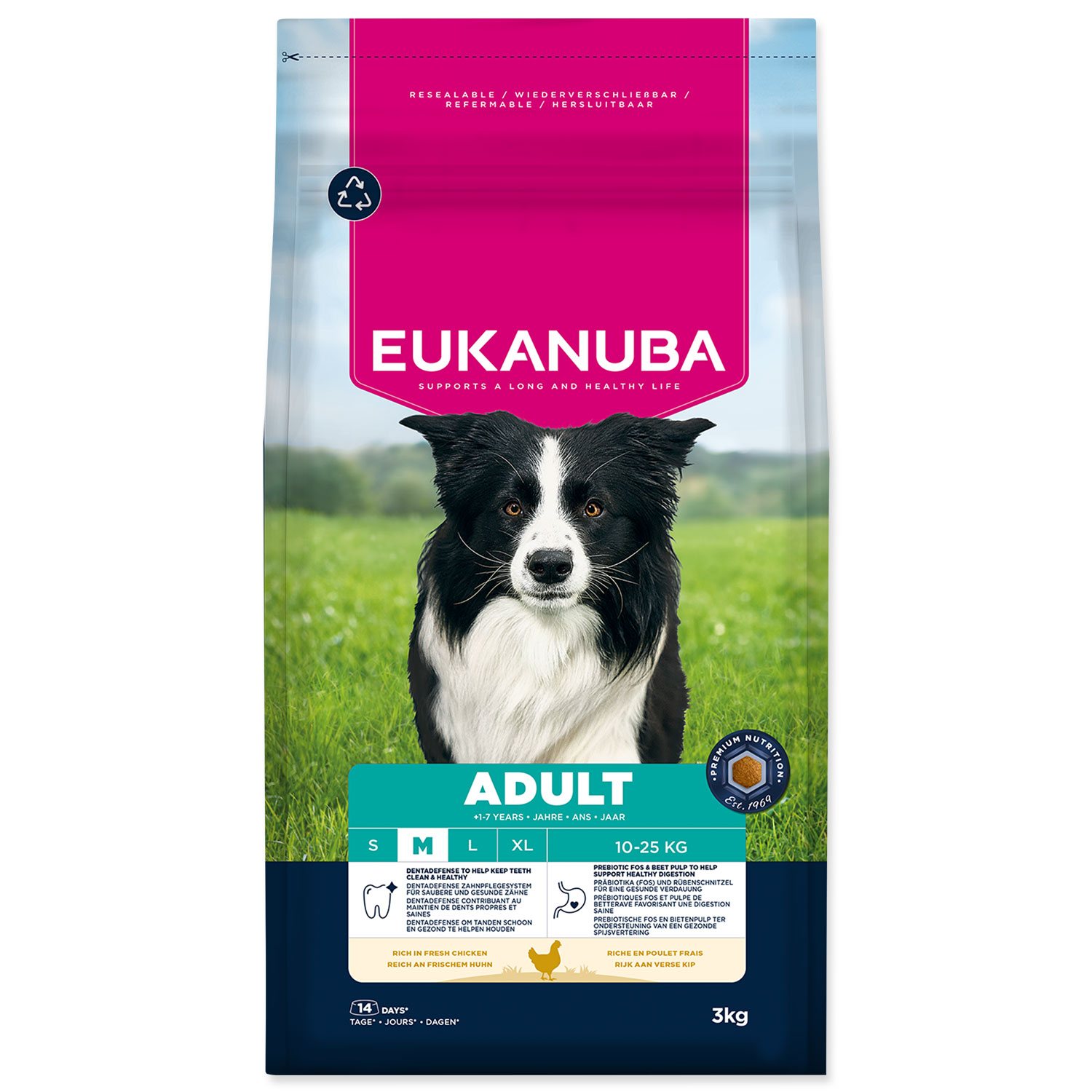 Krmivo EUKANUBA Adult Medium rich in fresh chicken 3 kg-KS