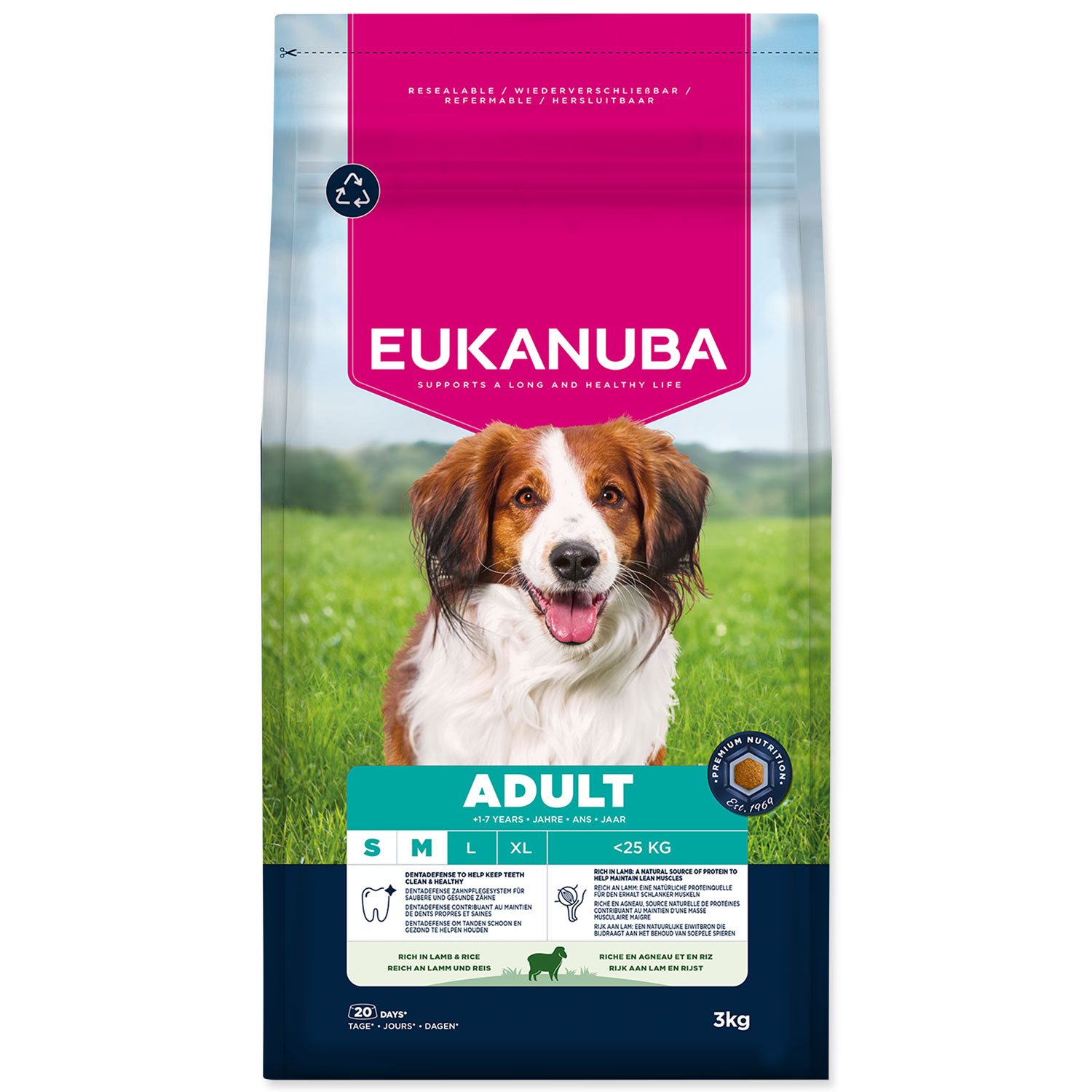 Krmivo EUKANUBA Adult Small and Medium breed rich in lamb 3 kg-KS