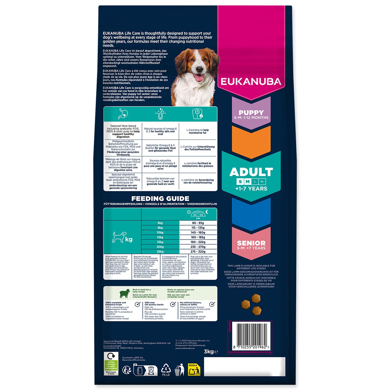 Krmivo EUKANUBA Adult Small and Medium breed rich in lamb 3 kg-KS
