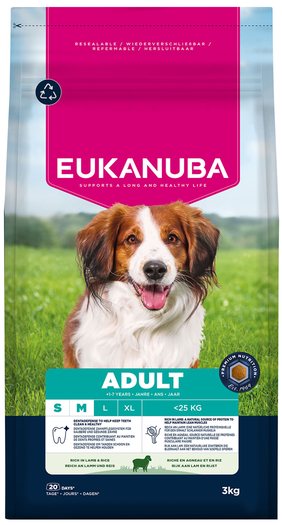Krmivo EUKANUBA Adult Small and Medium breed rich in lamb 3kg-KS