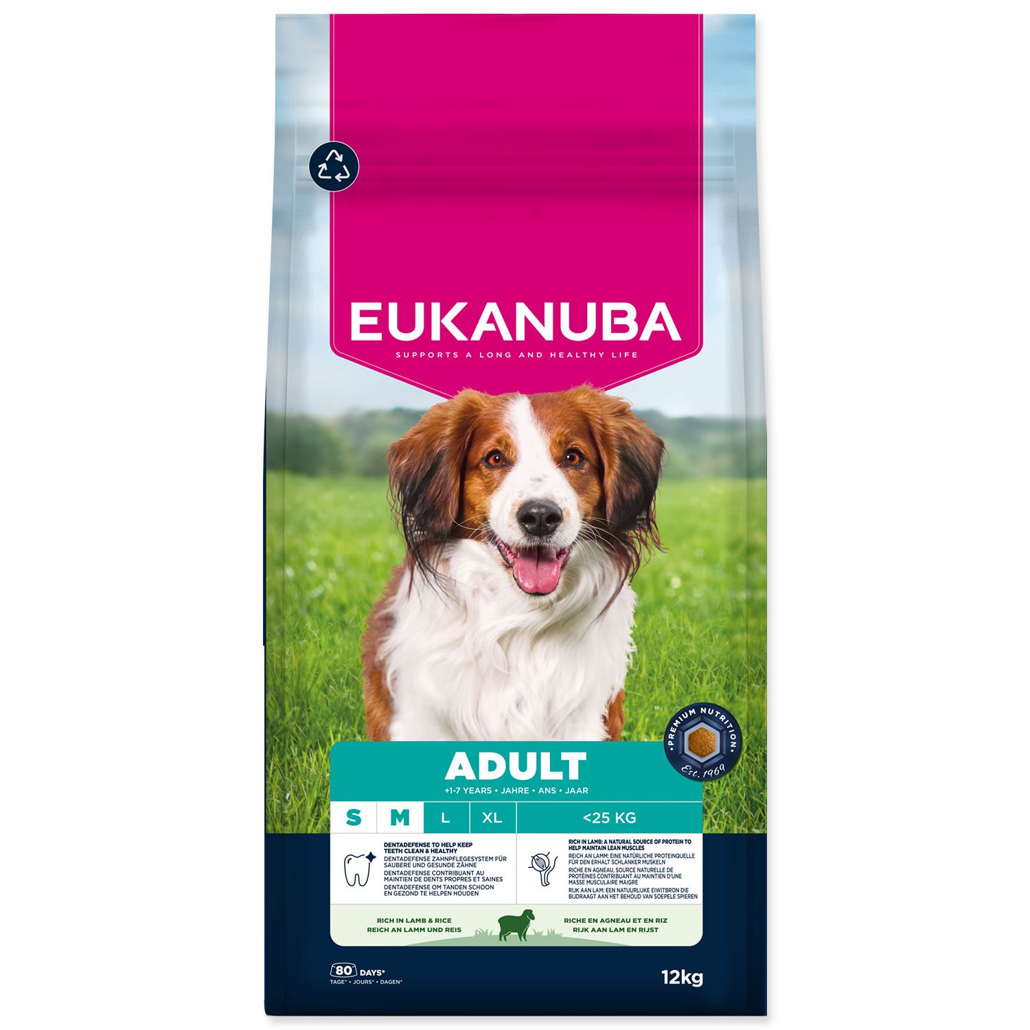 Krmivo EUKANUBA Adult Small and Medium rich in lamb 12 kg-KS