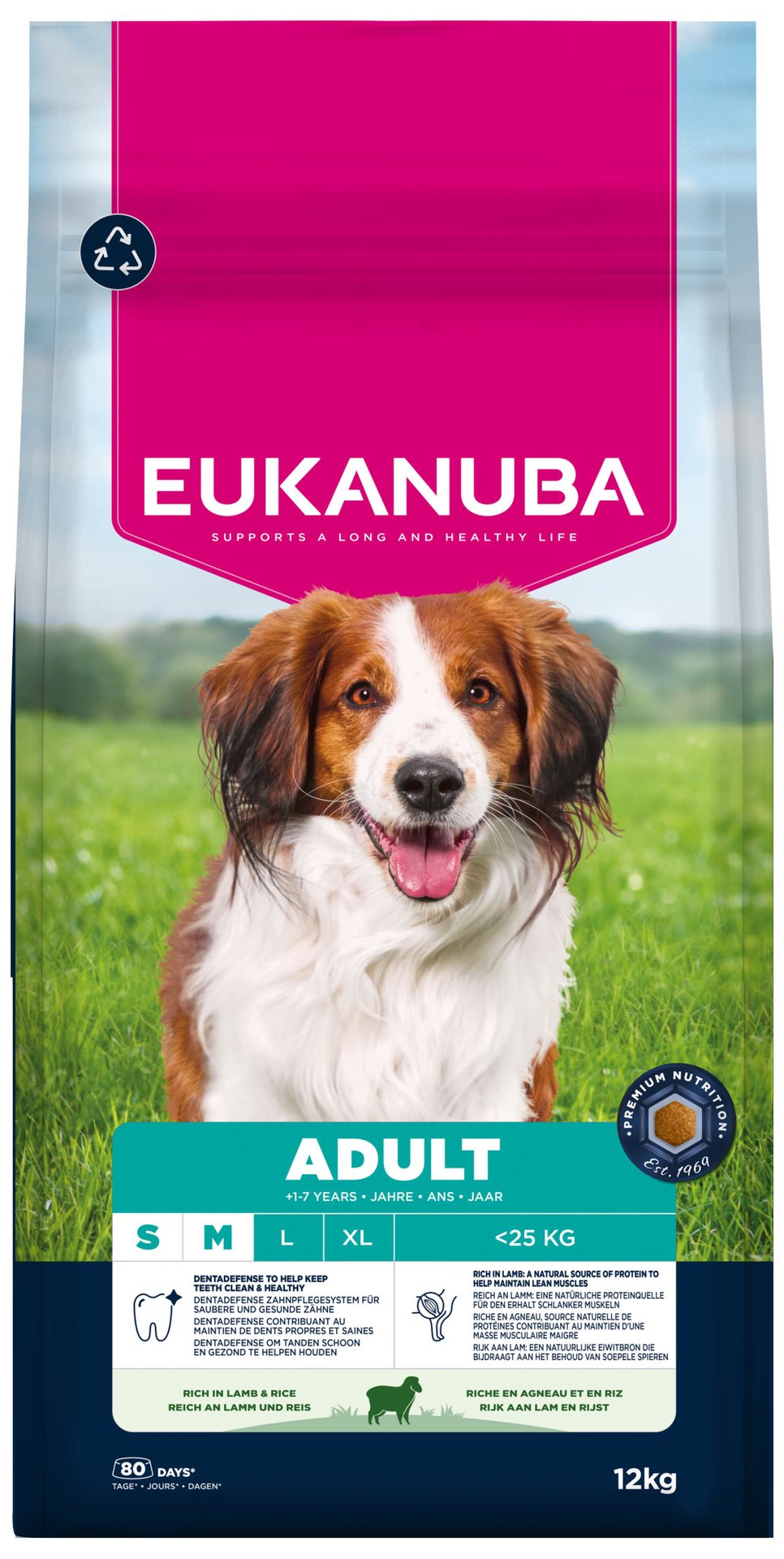 Krmivo EUKANUBA Adult Small and Medium rich in lamb 12 kg-KS
