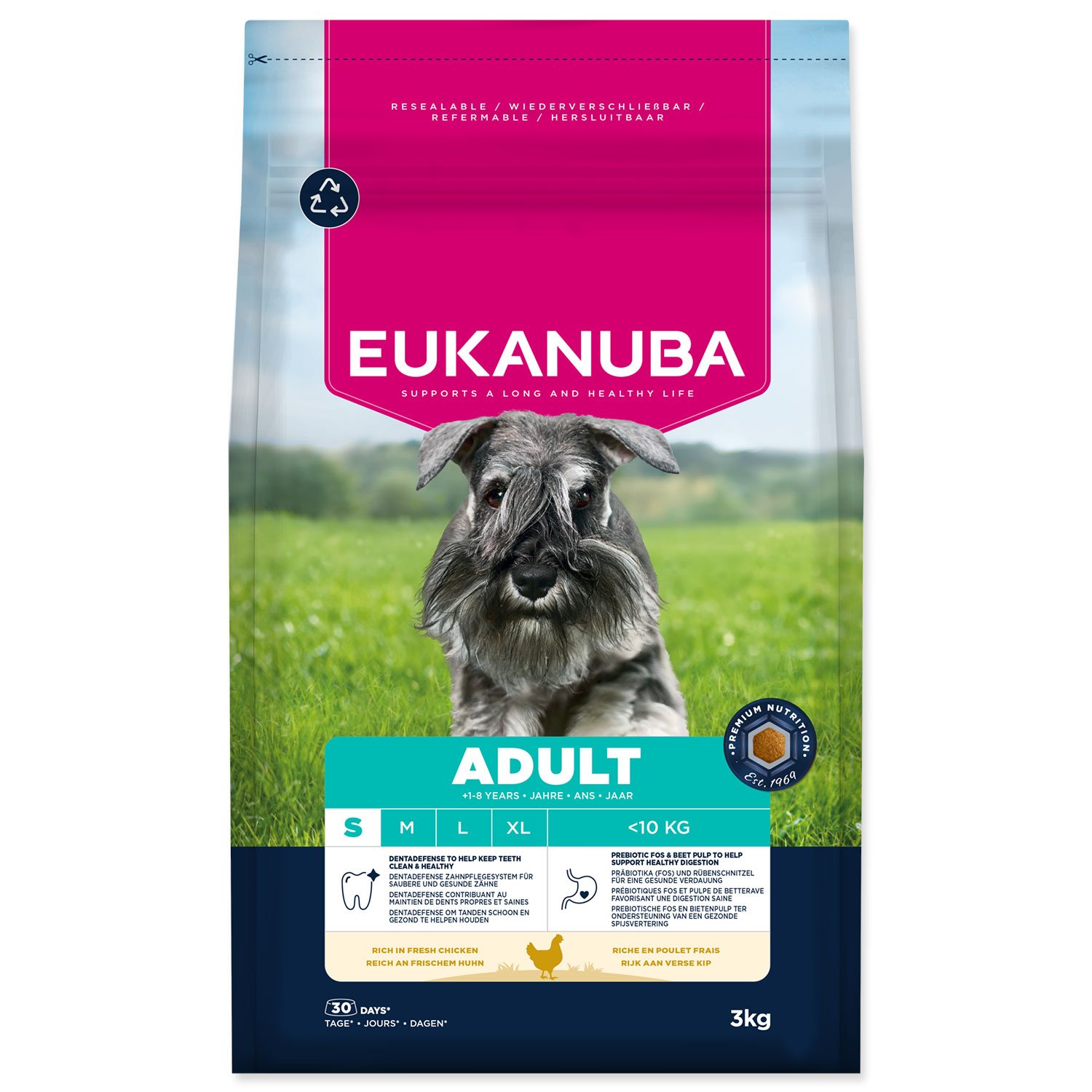 Krmivo EUKANUBA Adult Small breed rich in fresh chicken 3 kg-KS