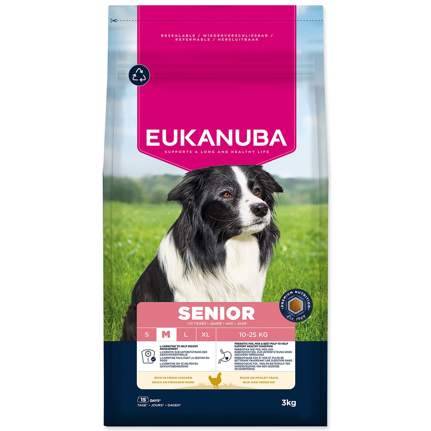 Krmivo EUKANUBA Senior Medium rich in fresh chicken 3 kg-KS