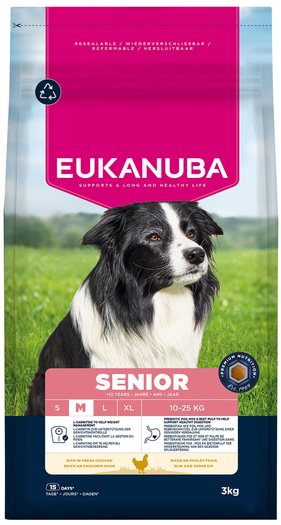 Krmivo EUKANUBA Senior Medium rich in fresh chicken 3kg-KS