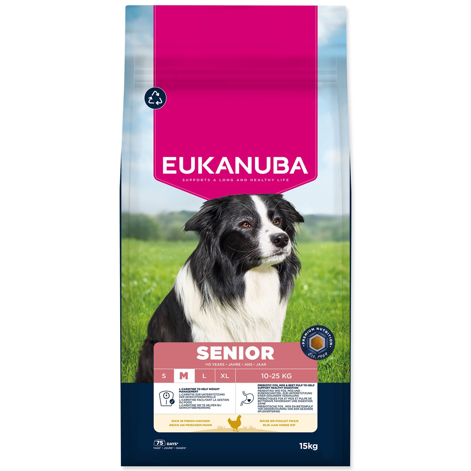 Krmivo EUKANUBA Senior Medium rich in fresh chicken 15kg