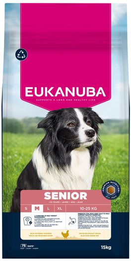 Krmivo EUKANUBA Senior Medium rich in fresh chicken 15kg-KS