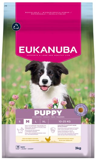 Krmivo EUKANUBA Puppy Medium rich in fresh chicken 3kg-KS