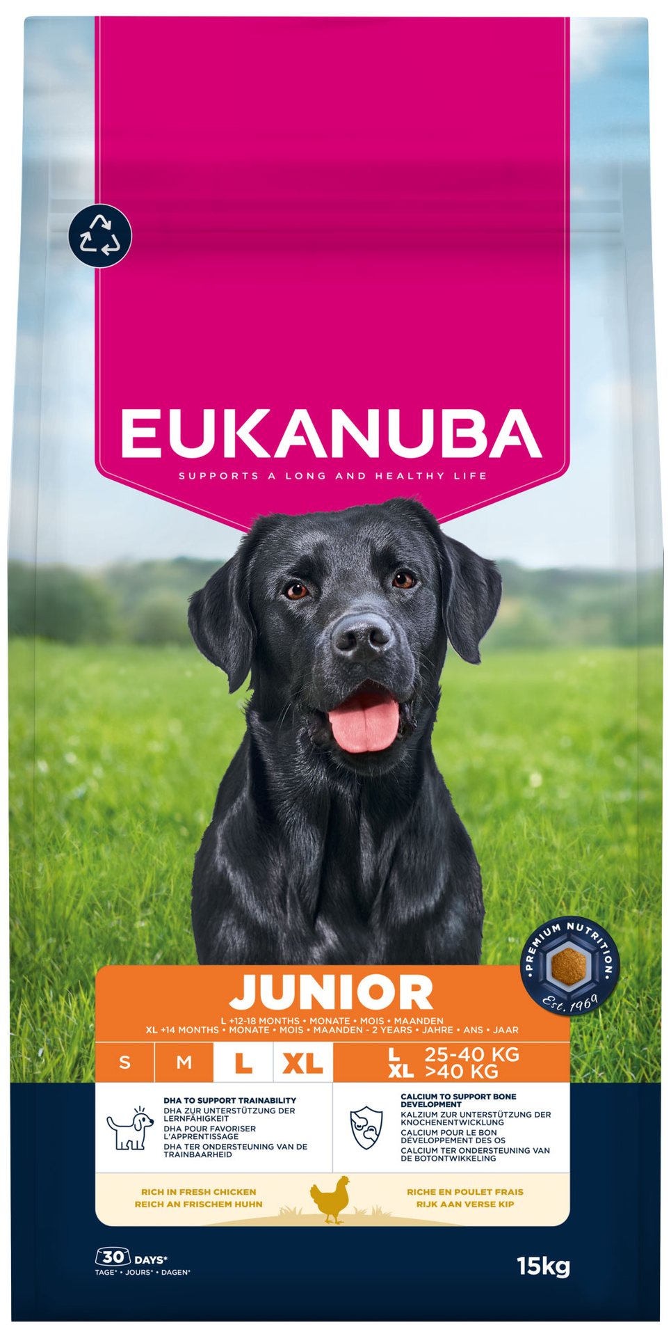 Krmivo EUKANUBA Junior Large rich in fresh chicken 15 kg-KS