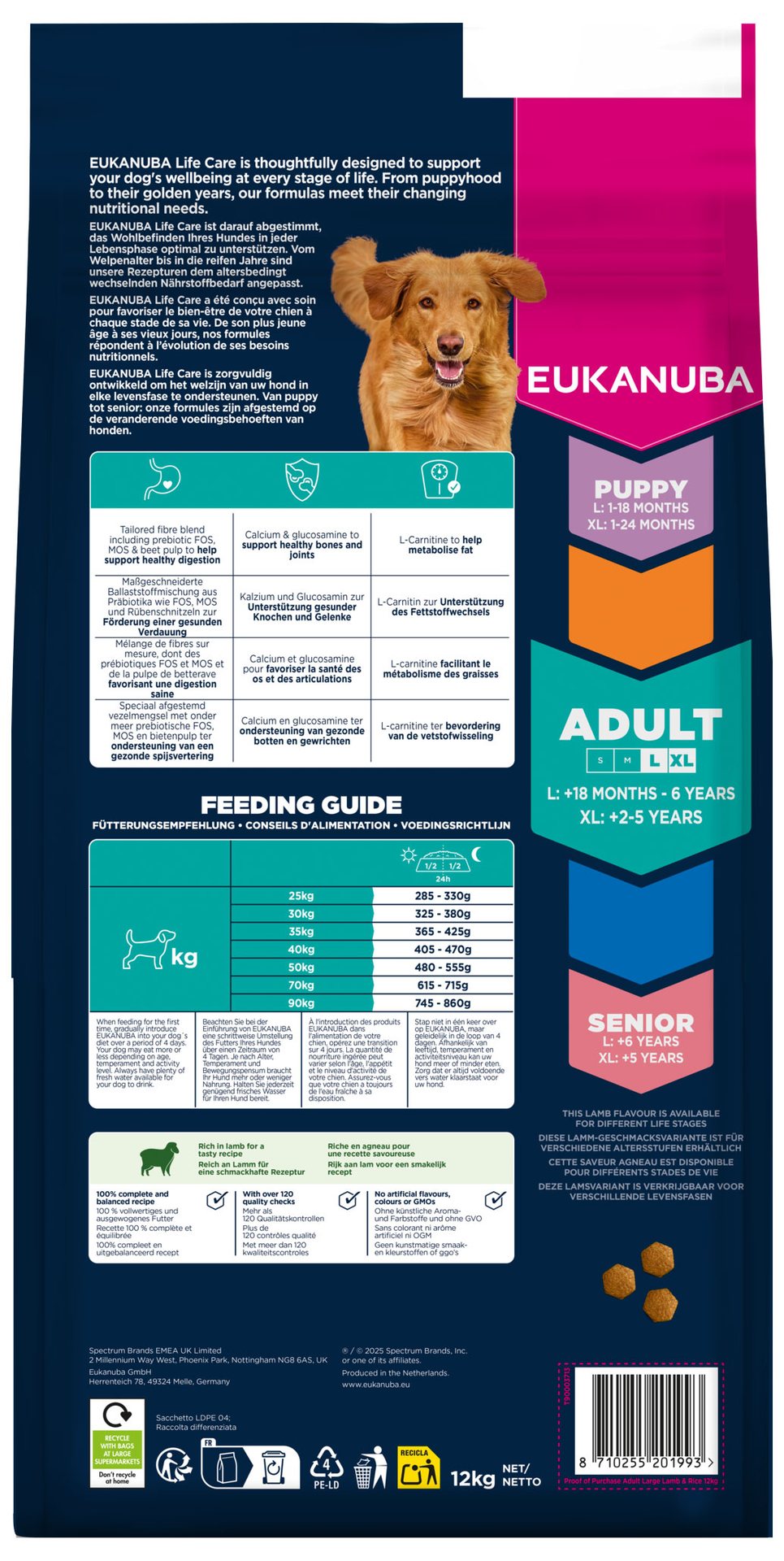 Krmivo EUKANUBA Adult Large rich in lamb and rice 12 kg-KS