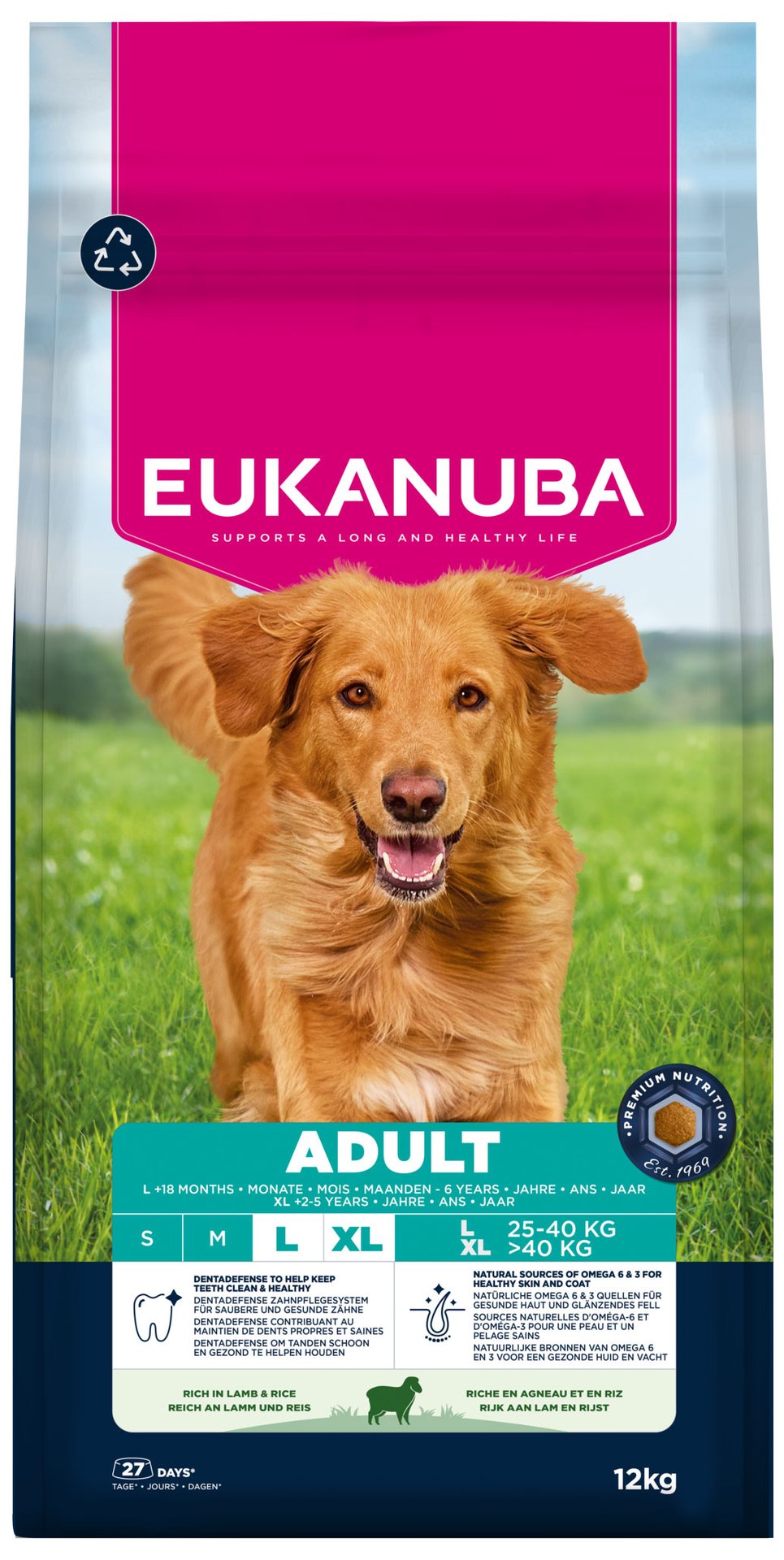 Krmivo EUKANUBA Adult Large rich in lamb and rice 12kg