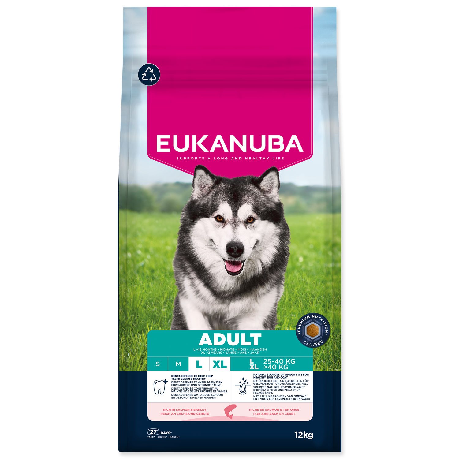 Krmivo EUKANUBA Adult Large rich in salmon and barley 12 kg-KS