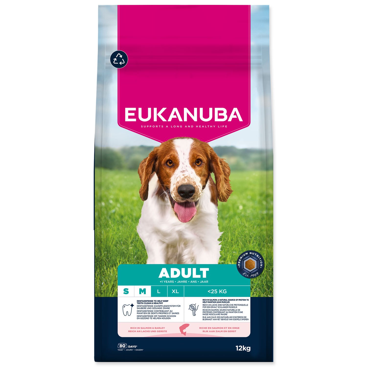 Krmivo EUKANUBA Adult Small and Medium rich in salmon and barley 12kg-KS