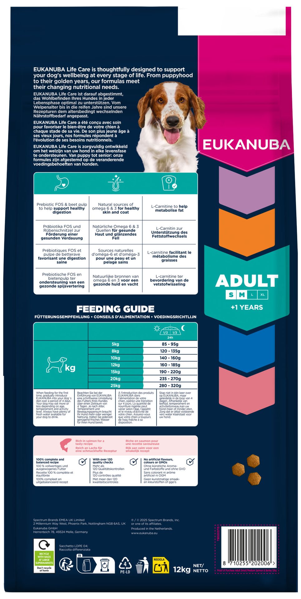 Krmivo EUKANUBA Adult Small and Medium rich in salmon and barley 12kg-KS